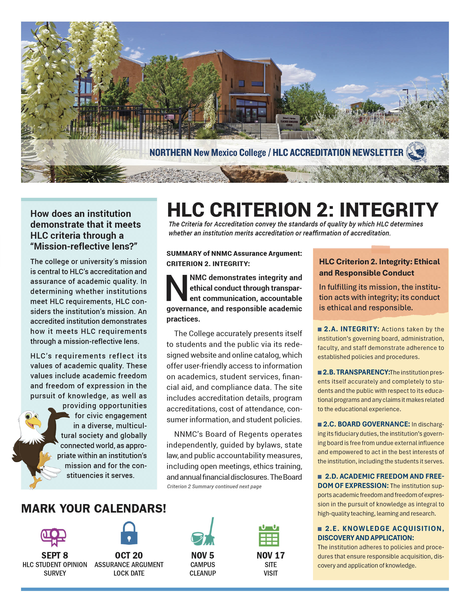 Criterion 2 Newsletter Cover